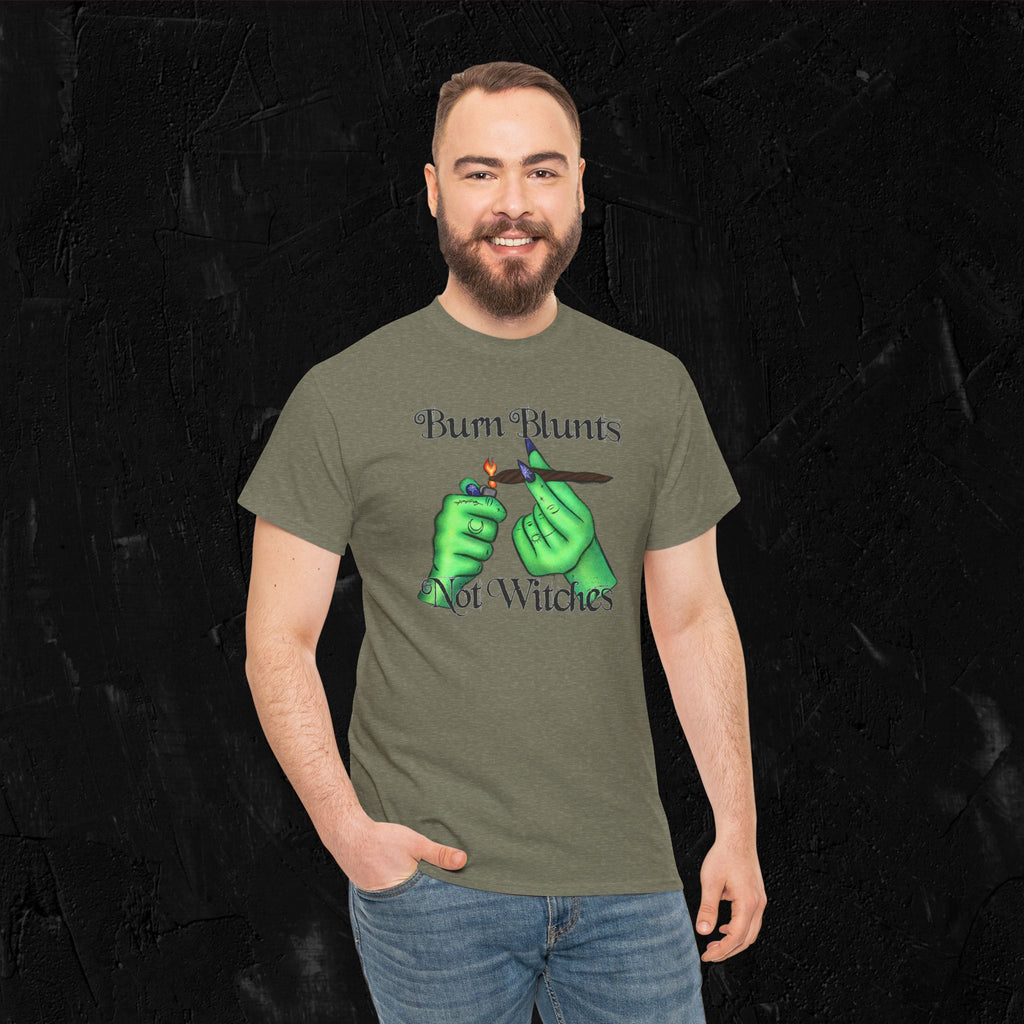 Burn blunts not witches-Unisex Heavy Cotton Tee