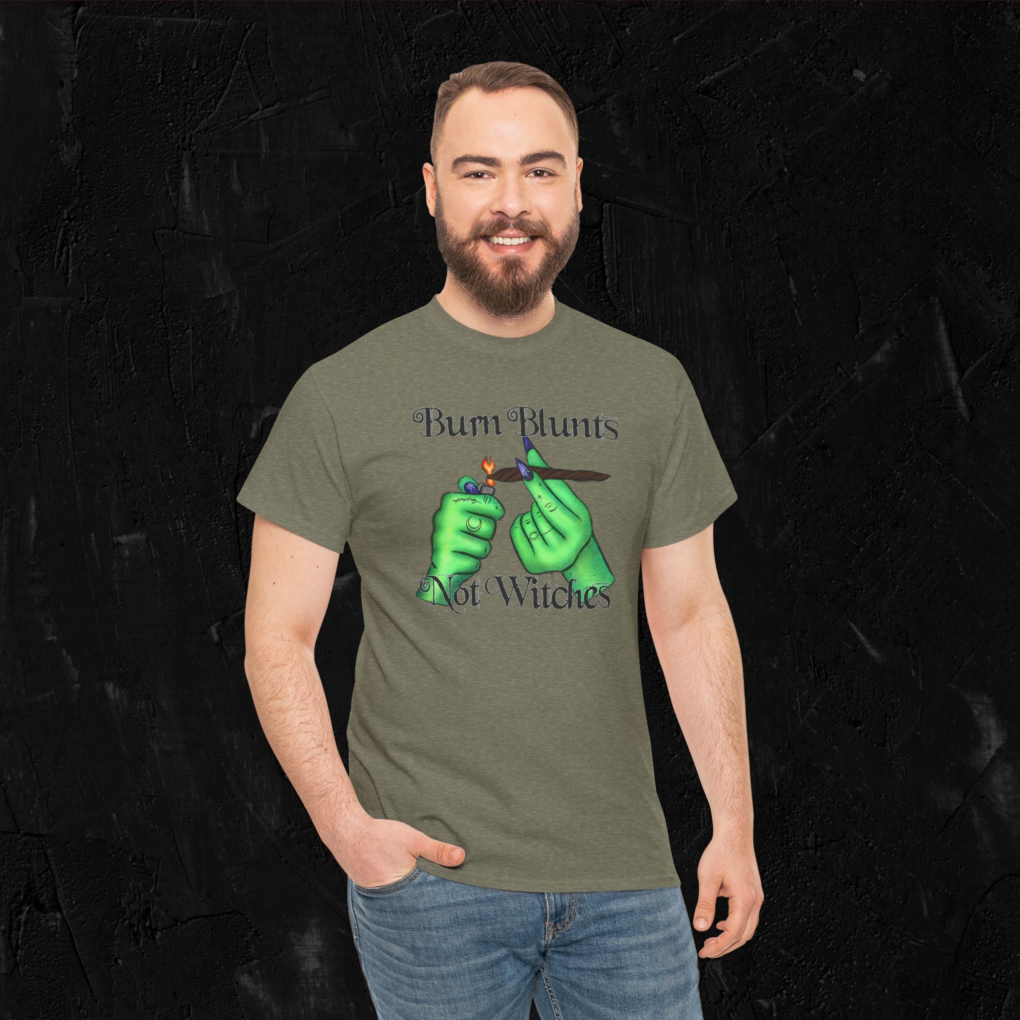 Burn blunts not witches-Unisex Heavy Cotton Tee