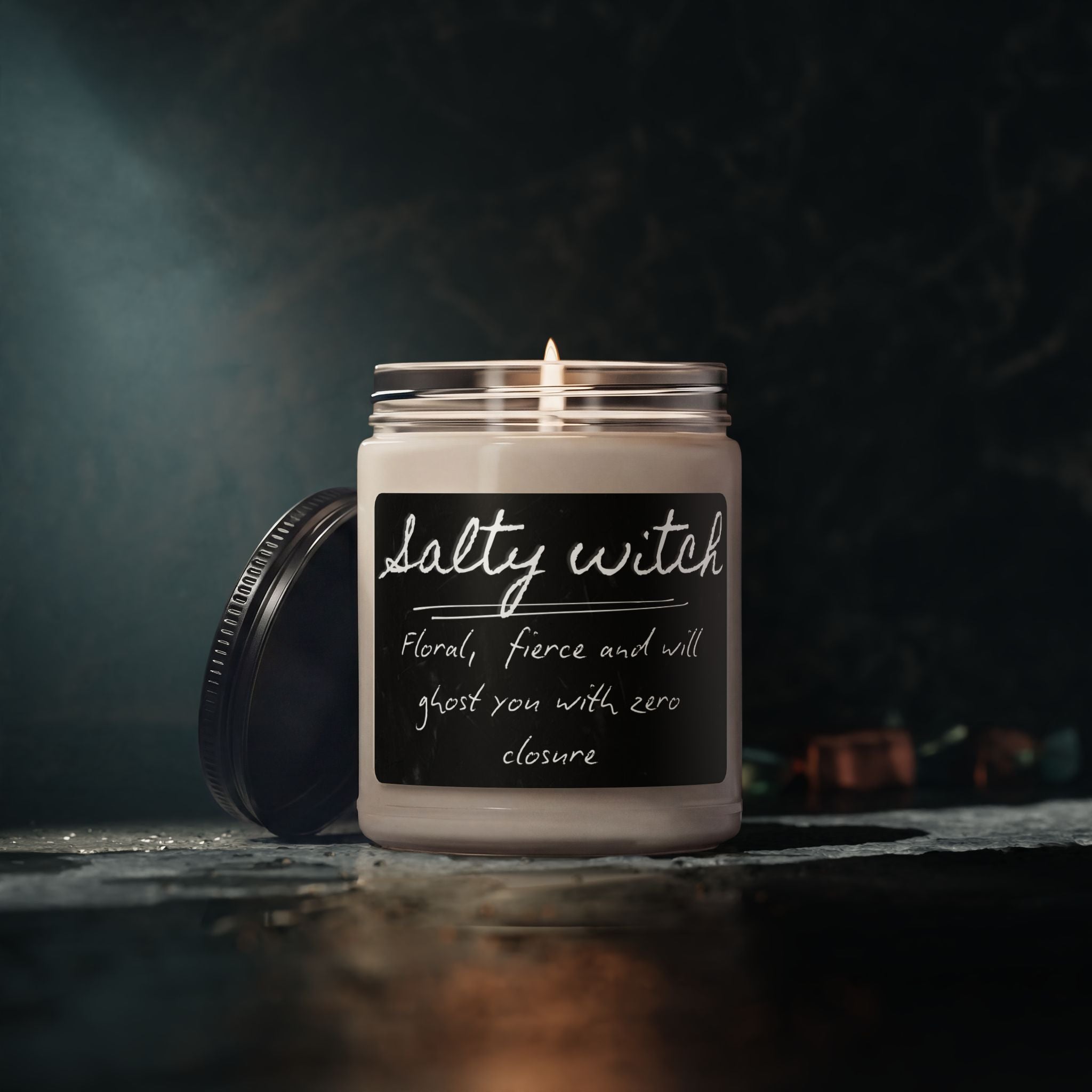 Salty Witch – Sea Salt + Orchid Scented Candle – 9 oz